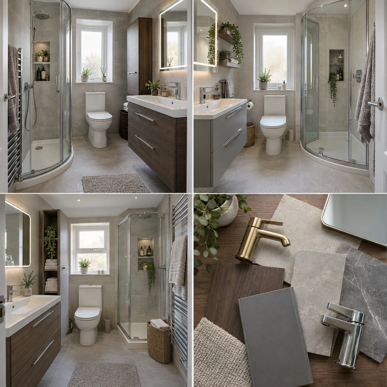 Compact shower room with vanity storage